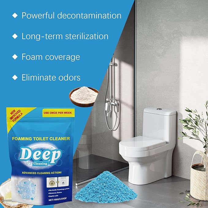 Foaming Toilet Cleaner, Toilet Bowl Cleaner, Powerful Refresh Bowl Cleaner Powder Packets, Self Activating Powder, Deep Cleaning