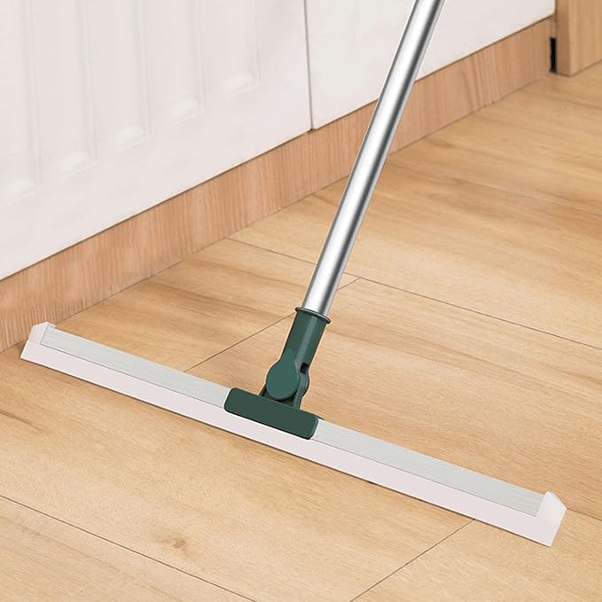 Multifunction Floor Broom,Household Silicone Wiper Floor Squeegee for Kitchen Shower Tile Pet Hair,Long Handle Anti-Static Household (S)