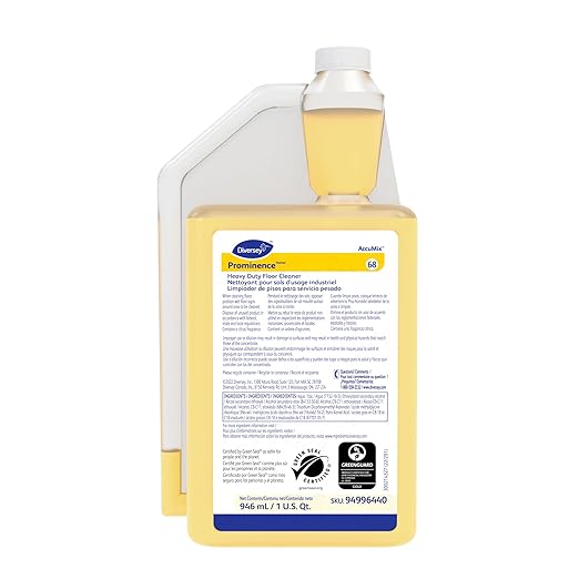 Diversey 94996440 Prominence Heavy Duty Floor Cleaner, Commercial Strength No Rinse Formula with Citrus Scent, AccuMix Liquid Concentrate, 32-Ounce (Pack of 6)