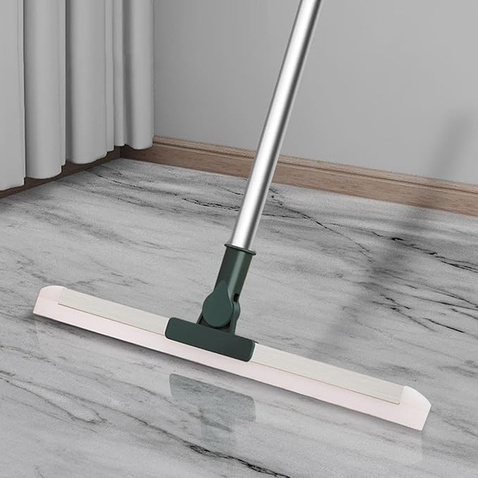 Generic Multifunction Floor Broom,Household Silicone Wiper Floor Squeegee Perfect for Kitchen Shower Tile Pet Hair,Long Handle Anti-Static Household (M), Medium, Green