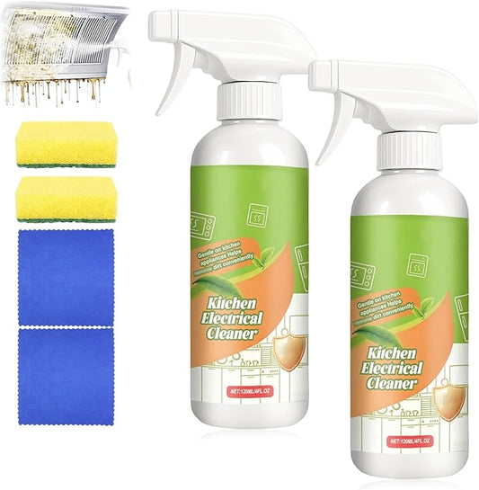 2pcs Electrolyzed Ion Kitchen Cleaner Spray, Fly Cleanse Natural Formula to Household Kitchen Appliances Spray Cleaner, Multi-Purpose Kitchen Appliance Cleaner for Hold,Oven,Stove,Range Hood