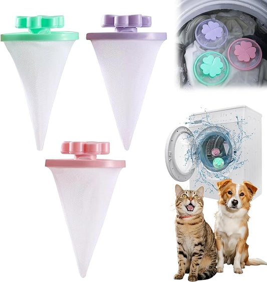 2026 New Pet Hair Remover for Laundry,Lint Catcher for Washing Machine,Washing Machine Lint Catcher, Floating Hair Filter. (Four Leaf Clover Mixed Color)