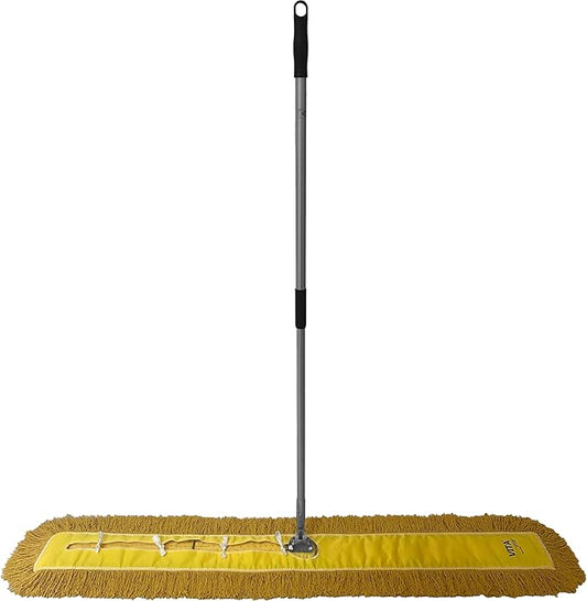Ultimate Dust Mop Kit: Industrial-Grade Performance, Heavy-Duty Frame, Telescopic Handle - Yellow 60 Inch