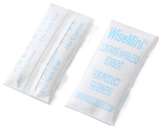 Wisesorb 0.5 Gram 2000 Pack Silica Gel Packs, Dessicant Packets, Moisture Absorbers for Food Storage, Food Grade Desiccant Dehumidifiers, WiseMini