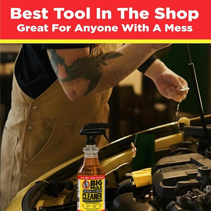 Mule Head XL Heavy-Duty Cleaning Spray – Industrial-Strength All-Purpose Cleaner for Grease, Oil, Ink & Paint – Garage, Car Interiors, Indoor & Outdoor Use – 32 oz