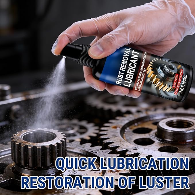 2Pcs Rust Remover Spray for Metal,Multipurpose Rust Stain Remover,Iron Rust Stain Remover,Fast-Acting Oxidation Metal Cleaner for Vehicles,Tools,Chains