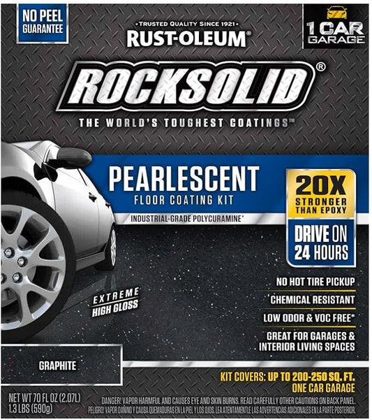 Rust-Oleum 306328 RockSolid Pearlescent 1 Car Garage Floor Coating Kit, Smoky Blue
