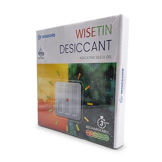 Wisesorb 7 Packs 500 Gram Desiccant Canisters, Indicating & Rechargeable Gun Safe Dehumidifier, Portable Desiccant Canister, Silica Gel Moisture Absorber for Storage