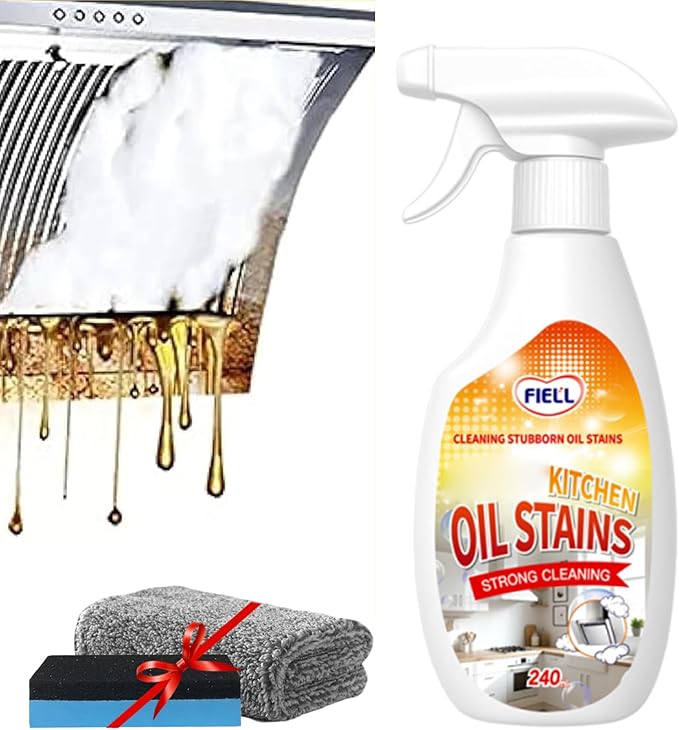 FIELL Heavy-Duty Kitchen Degreaser Foam Cleaner, 8.46 fl.oz Clean Kitchens Up Kitchen Oil Cleaner, Multipurpose Oil Stain Remover Spray, Multi functiona Foam Cleaner Spray (1PCS)