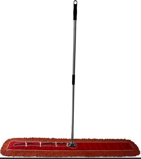 Ultimate Dust Mop Kit: Industrial-Grade Performance, Heavy-Duty Frame, Telescopic Handle - Orange 60 Inch