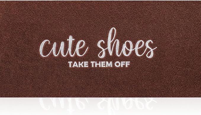 Cute Shoes Take Them Off Outdoor Mat Indoor Door Mat Entryway Rubber Backing Front Door Home Door Mats Welcome for Hallway Home Office Garden 47x18 inch Coffee