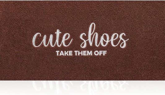 Cute Shoes Take Them Off Outdoor Mat Indoor Door Mat Entryway Rubber Backing Front Door Home Door Mats Welcome for Hallway Home Office Garden 47x18 inch Coffee