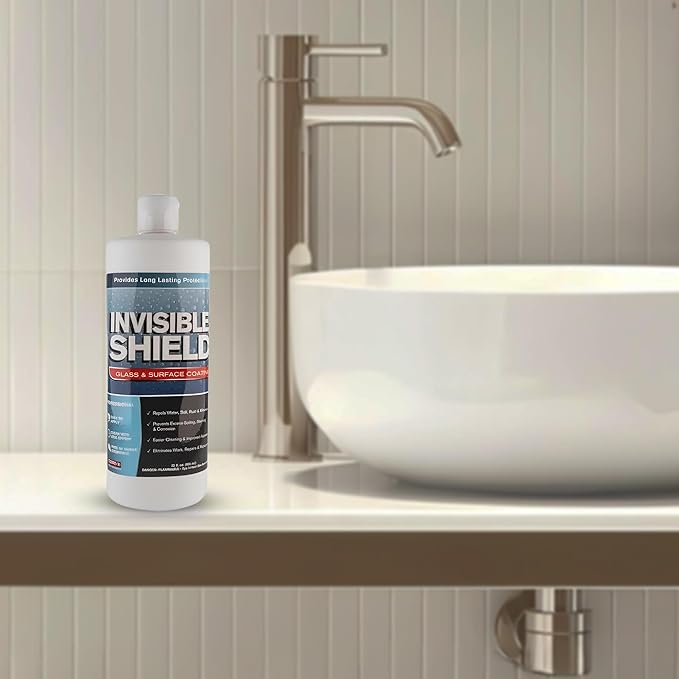 Unelko Invisible Shield Glass and Surface Coating 32oz, Liquid Glass Protection Coating for Mirrors, Tiles, Windshields, Solar Panels, and More, Glass Surface Protector and Sealant Spray