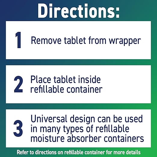 Concrobium Moisture Grabbers Refill Tablets, 4 Pack, Moisture Absorber Refills for Compatible Refillable Containers Only, Helps Reduce Dampness and Musty Odors, Fragrance Free