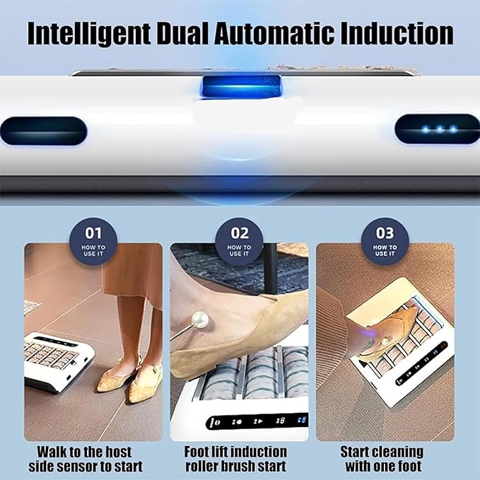 Intelligent Shoe Sole Cleaning Machine, Rechargeable Entrance Shoe Brush with 1000pa Suction and 260RPM/min Speed, 20 Times/S High Frequency Friction, for Laboratory Floor