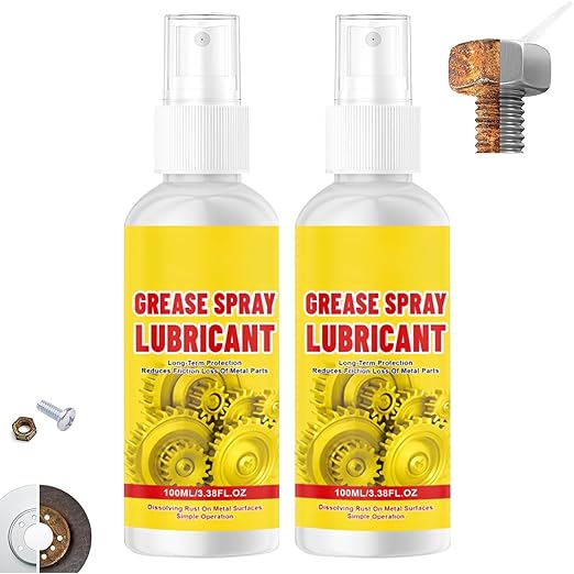 Anti-Rust Lubricant Spray & Rust Removerm, Multi-Purpose Lubricant Rust Remover Sprays, Rust Remover Spray for Metal, Fast-Acting Lubricant Rust Dissolver for Vehicles, Chains, Bolts(2pcs)