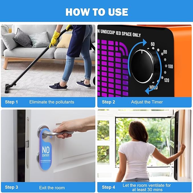 Ozone Generator 320,000mg/h, Ozone Machine Odor Removal Ozone Odor Eliminator Ozonator Air Ionizer Deodorizer for Home/Car/Smoke/Pet Odor