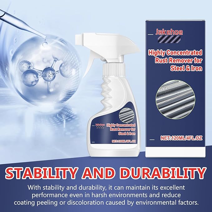 enterlent Heavy Duty Rust Removal for Metal,Multipurpose Rust Remover Spray,Stainless Steel Rust Remover Cleaner,Powerful Steel Rust Removal,Rust Converter for Various Metals Furniture