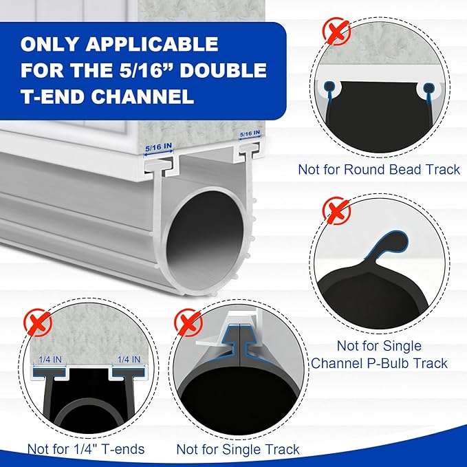DGSL Garage Door Seals Bottom Rubber，Weather Stripping Sealing Strip Replacement,Universal Weatherproof Threshold Buffering (Grey, 16 Ft)
