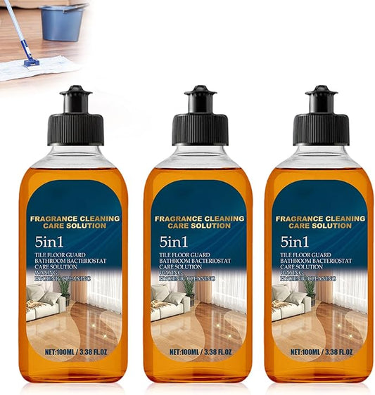 5 in 1 Floor Cleaner, 2026 New 5 in 1 Fragrance Cleaning Care Solution, Dual-Action Stain and Odor Remover for Hardwood Floors, Natural Shine for Mopping Home Kitchen Bathroom (3 Pcs)