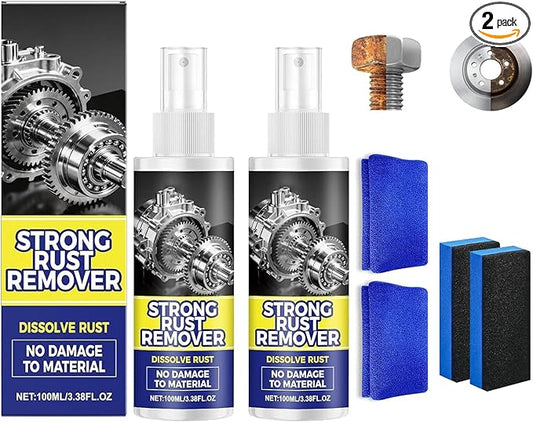 Rust Remover for Metal, 2Pcs Rust Remover Spray, Multipurpose Iron Out Rust Remover Heavy Duty Metal Cleaner for Cars, Vehicles, Chains, Tools