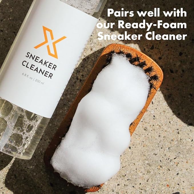 X All-Purpose Sneaker Cleaning Brush, 100% Soft Boar Bristles Shoe Brush, Easily Remove Dirt & Stains, Works on Delicate Shoe Materials