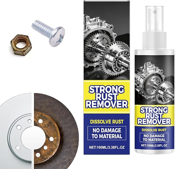 Rust Remover Spray for Metal, Multipurpose Rust Stain Remover, Heavy Duty Metal Cleaner for Vehicles, Tools, Chains, Iron Out Rust Stain Remover