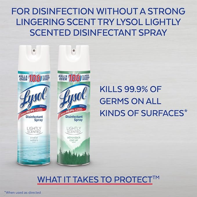 Lysol Disinfectant Spray, Sanitizing and Antibacterial Spray, For Disinfecting and Deodorizing, Lemon Breeze, 12.5oz
