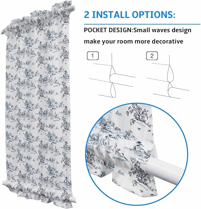 French Door Curtain Panel for Front Door, Ink Painting Grey Bridge River Slidelight Door Curtains with Tieback Light Filtering Privacy Panels for Doorway Entryway 25"x 40"