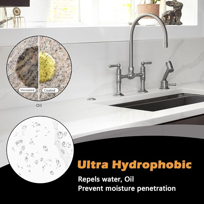 NADAMOO 2K Home Ceramic Coating Spray, 2-Parts Formula with Stronger Adhesion and Enhanced Wear Resistance, Seal & Protect Kitchen & Bath Surfaces, Repels Stains & Grime, Clear, 1 Can