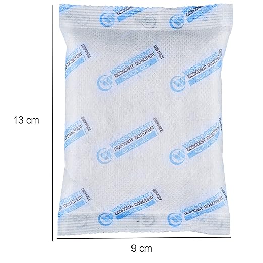 Wisesorb 10Pcs 100 Gram Silica Gel Packets, Dessicant Packs for Storage, Pure and Safe Desiccant, Moisture Absorber Silica Gel Beads Packs for Moisture Control