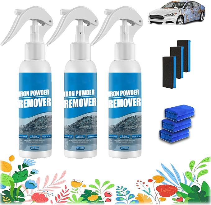 2026 New Multi-functional Quick-Acting Rust Removal Spray, Rust Removal Spray for Metal, Fast-Acting Formula for Tools, Leaves Primed Surface Ready to Paint, Furniture & Household Surfaces (3PC)