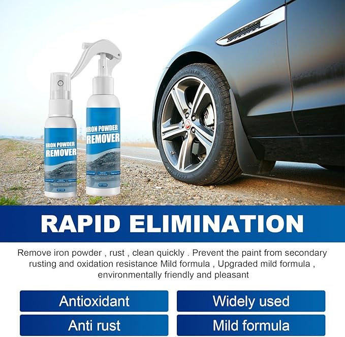 Multi-Functional Quick-Acting Rust Removal Spray, 2026 New 100ml Multipurpose Iron Powder Remover Spray for Car, Fast-Acting Formula & Easy Sprays Application for Metal, Bikes, Tools (100ML)