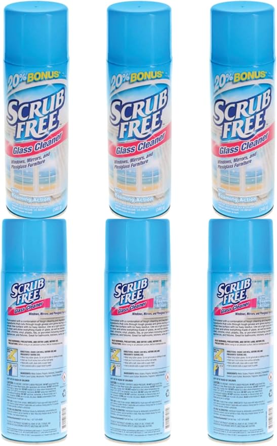 All in One Glass Cleaner Scrub Free - For Windows, Mirrors and Plexiglass Furniture - (3) 12 oz Cans - with Foaming Action The best way to clean glasses. Take yours!
