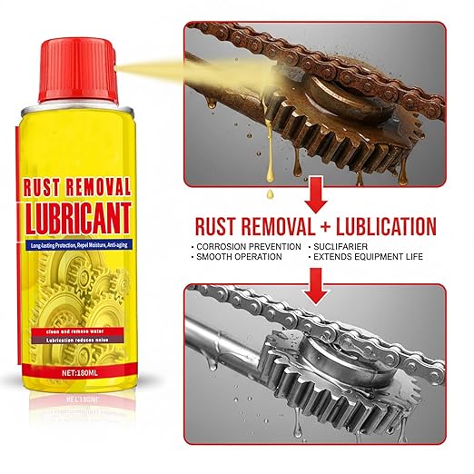 2-in-1 Anti-Rust Lubricant & Fast-Acting Rust Remover Spray for Metal,6.1oz Multi-Purpose Formula for Vehicles, Tools & Chains – Protect & Restore (1PCS)
