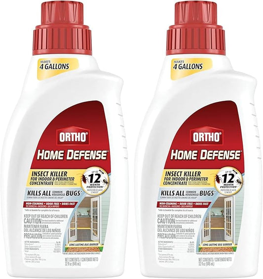 Ortho Home Defense Insect Killer for Indoor and Perimeter Concentrate - Kills Ants, Cockroaches and Spiders, 32 fl. oz.(Pack of 2)