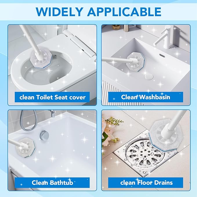50 Count Toilet Wand Refills for Clorox, Upgrade Disposable Replace Brush Heads Compatible with Clorox Toilet Wand for Toilet and Bathroom Cleaning