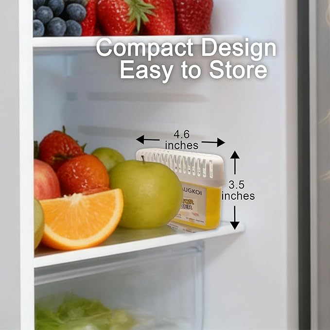 Diatomaceous Earth Gel Refrigerator Deodorizer Set, More Effective than Activated Charcoal and Baking Soda, Nature-Based Fridge Deodorizer, Eliminates Odors, Extends Food Freshness, 2 Packs