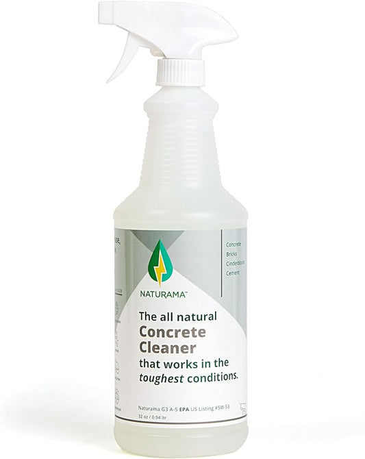 Naturama, All Natural Concrete Cleaner, Eco-Friendly EPA Registered for Driveways, Sidewalks, Garages, etc. Strongest Deep Cleaning. Made in the U.S. (32 oz)