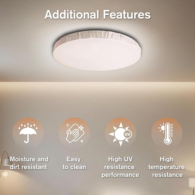 12" Ceiling Light Cover, 4 Pcs Flush Mount Light Fixture Cover, Fabric Ceiling Light Fixture Cover, Light Filters for Bedroom, Kitchen, Hallways/Entryways, Office (Light Dusty Pink)