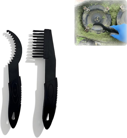 Robot Mower Blade Cleaning Tools Compatible with Mammotion Luba & Yuka Series – Hook & Brush Kit for Removing Grass Buildup Under Blades and Maintaining Cutting Performance (Black)