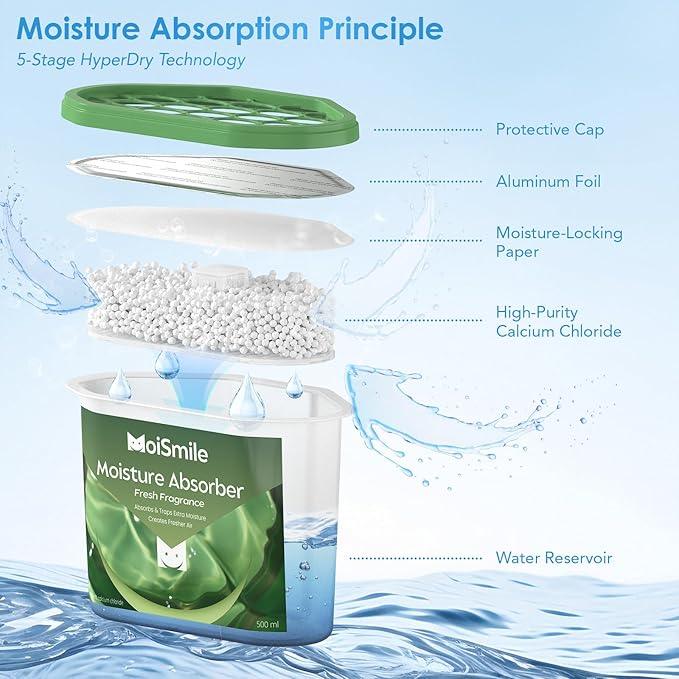 Moisture Absorbers 12 Packs, 10.8 Oz Fresh Scent Efficient Humidity Absorber ＆ Odor Eliminator Boxes, Refillable Car Dehumidifier for Closet, Bathroom, Basement＆ RV