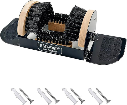 Hadwoer Boot Brush Scraper Outdoor – Heavy Duty Boot Scrubber & Shoe Cleaner Brush for Mud, Dirt & Snow – Durable Outdoor Boot Cleaner