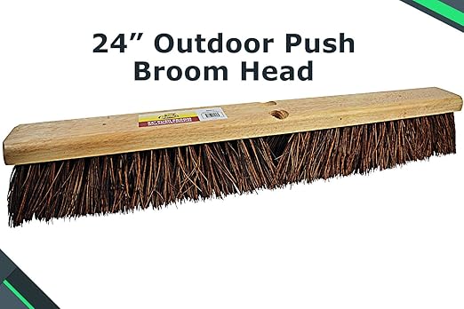 Bristles 4224 24” Push Broom Head for Indoor and Outdoor, Commercial Or Residential Use with Stiff Bristles for Heavy-Duty Work On Concrete, Patio, Garage, Stone Or Any Heavy Duty Cleaning