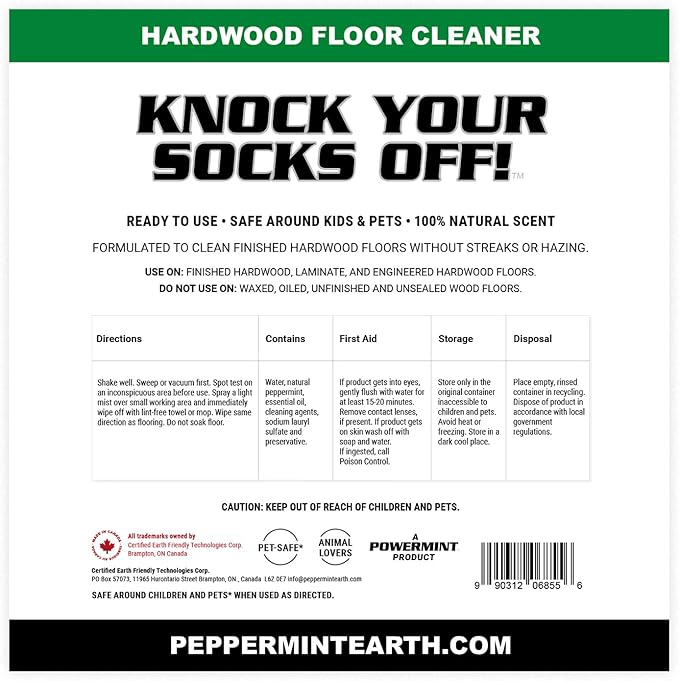 Powermint 1 Gallon ‘Knock Your Socks Off!’ Hardwood Floor Cleaner