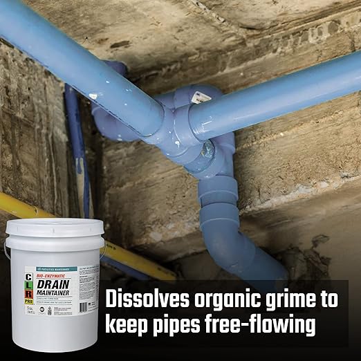 CLR PRO Commercial Drain Maintainer and Grease Trap Treatment, Preventative Maintenance Bio Enzyme Formula, Reduces Odor and Breaks Down Grease, 5 Gallon Pail