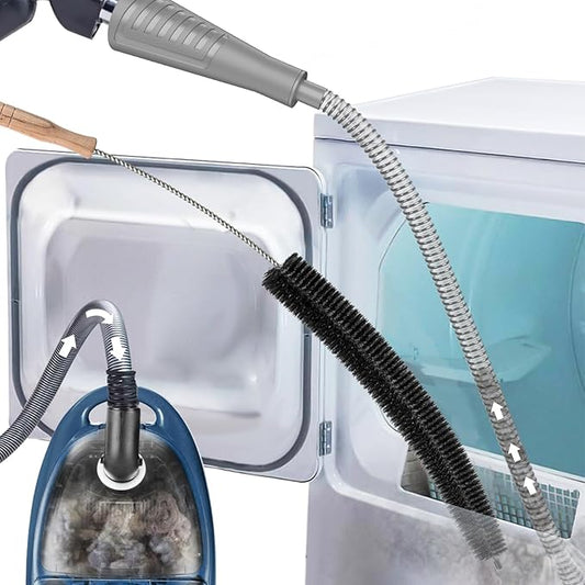 Sealegend Dryer Vent Cleaner Kit Dryer Lint Vac Attachment with Brush, Lint Remover, Dryer Vent Vacuum Hose Cleaning Tools, Grey