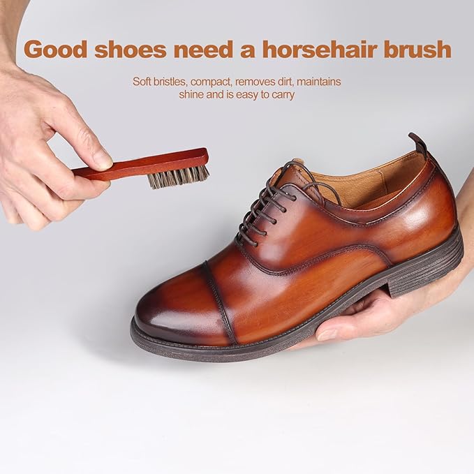 Shoe Brush Shoe Polish Brush Horse Hair Brush for Leather Horsehair Shoe Brush Professional Shoe Polish Applicator