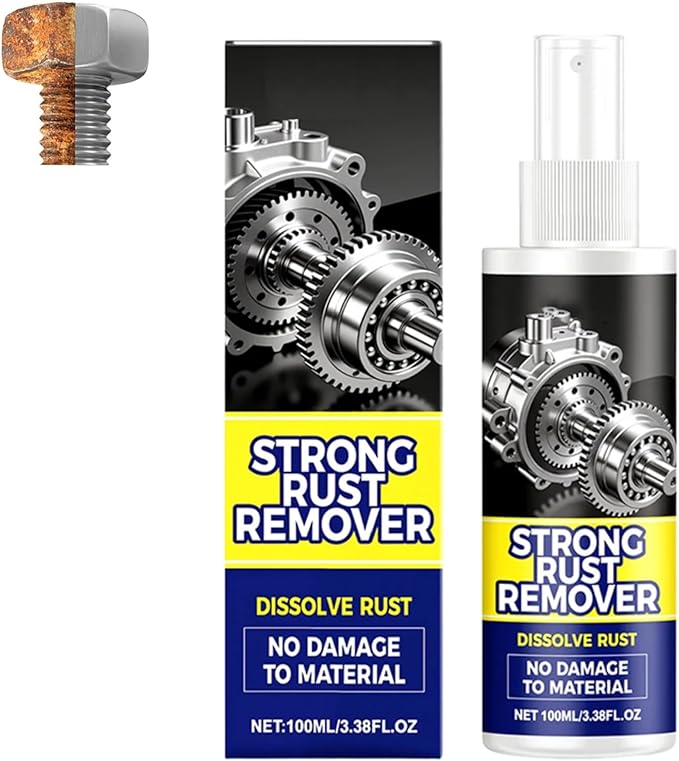 HISKI Rust Remover Spray for Metal,Rust Remover Spray Heavy Duty Metal Cleaner, Upgrade Rust Remover for Metal, Multipurpose Rust Stain Remover Spray (1PC)