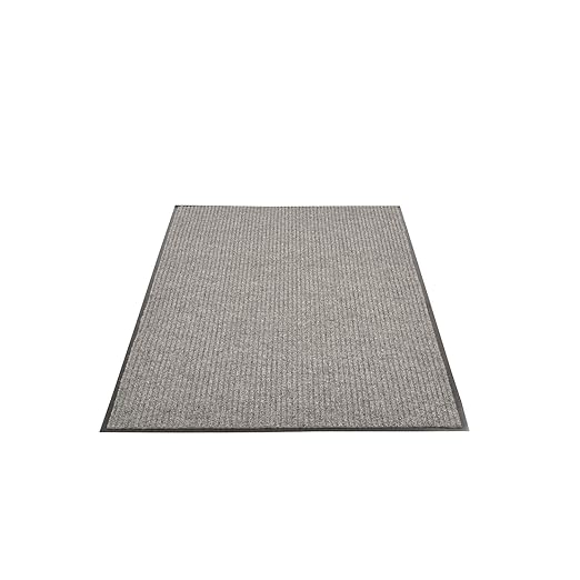 Notrax Heritage Rib™ Commercial Indoor Door Mat Office Rugs – 3' x 10' Gray Front Door Mat with Double Rib 22oz Yarn, Non-Slip Vinyl Backing – Durable Entryway Rug Made in The USA – 117S0310GY